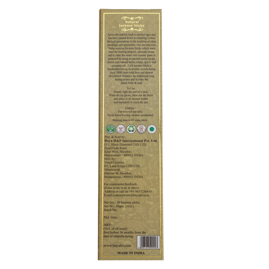 Ayurveda Treasure of India Hand Crafted Natural Incense Sticks
